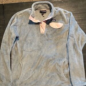 Patagonia Light Blue Fleece with Pink Details